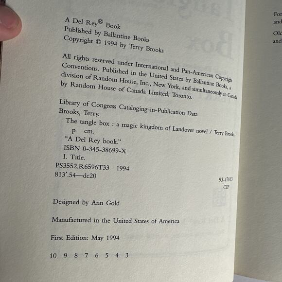 The Tangle Box by Terry Brooks (1994, Hardcover) 1st Edition / 1st Print - Picture 9 of 9